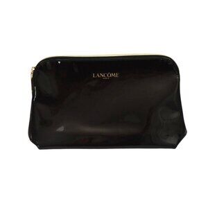Lancôme Paris Black Patent Makeup Bag Cosmetic Bag With Gold Zipper